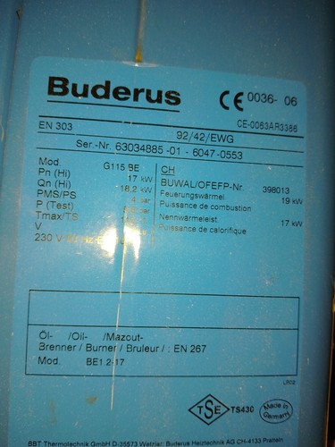 Buderus ölheizung g115be - Ölheizung,